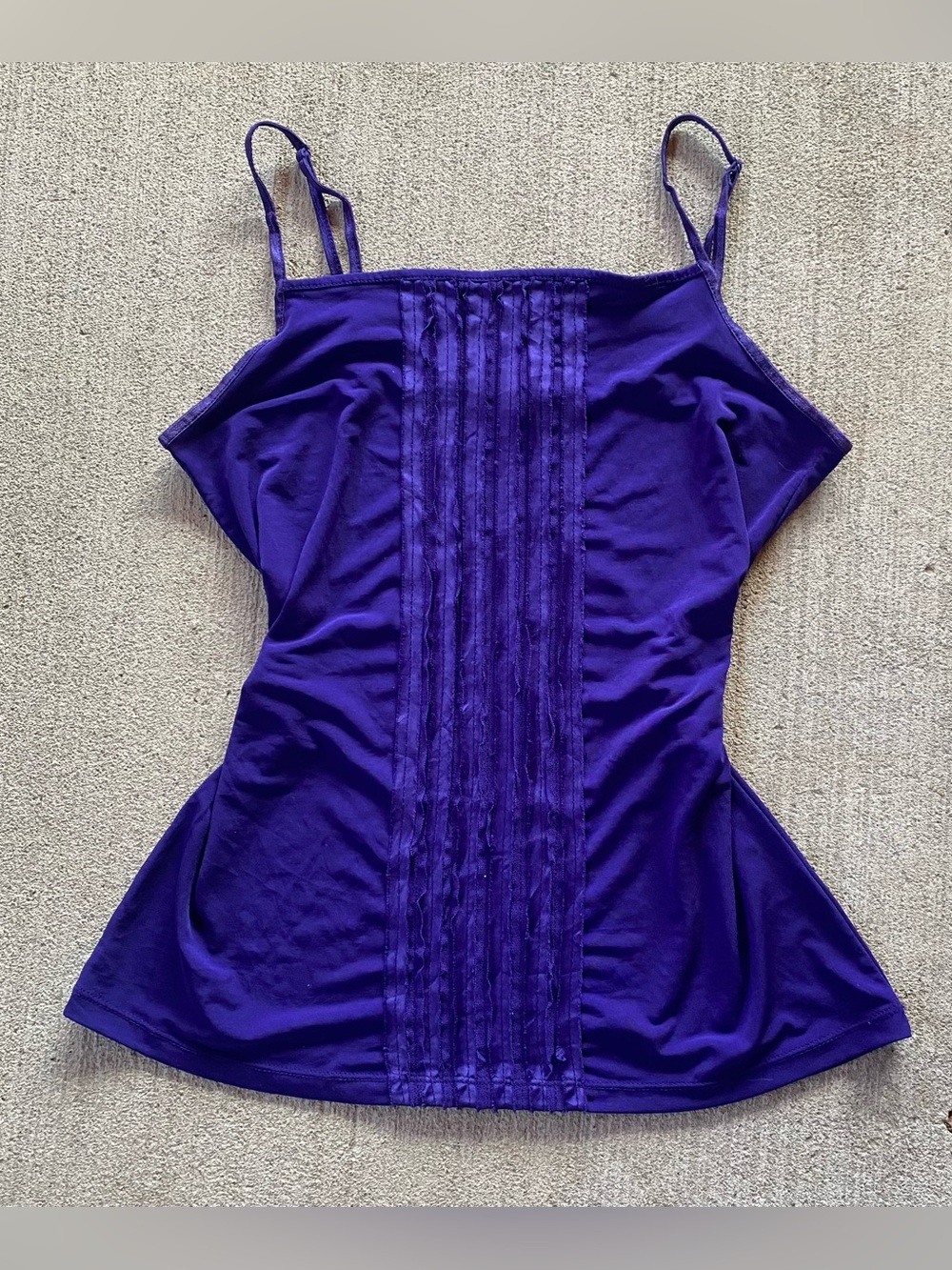 Y2K Cami Top Ruffle Purple Whimsigoth Dark Fairy Spaghetti Strap